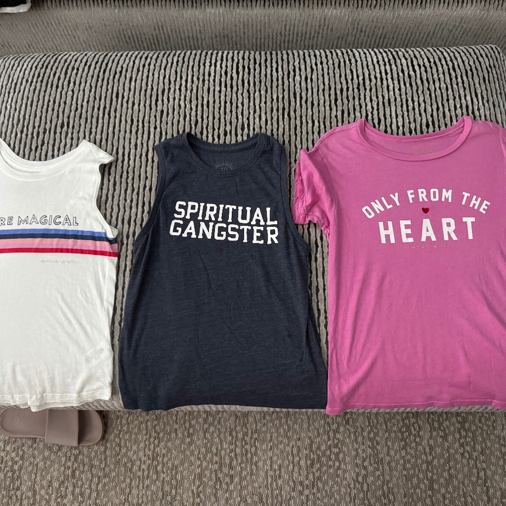 Spiritual Gangster Brand Graphic tops-all size 10 & 12 kids